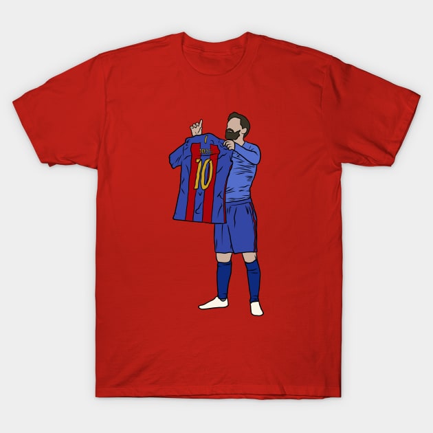 Leo Messi Jersey Celebration T-Shirt by rattraptees